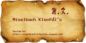 Miselbach Kleofás névjegykártya